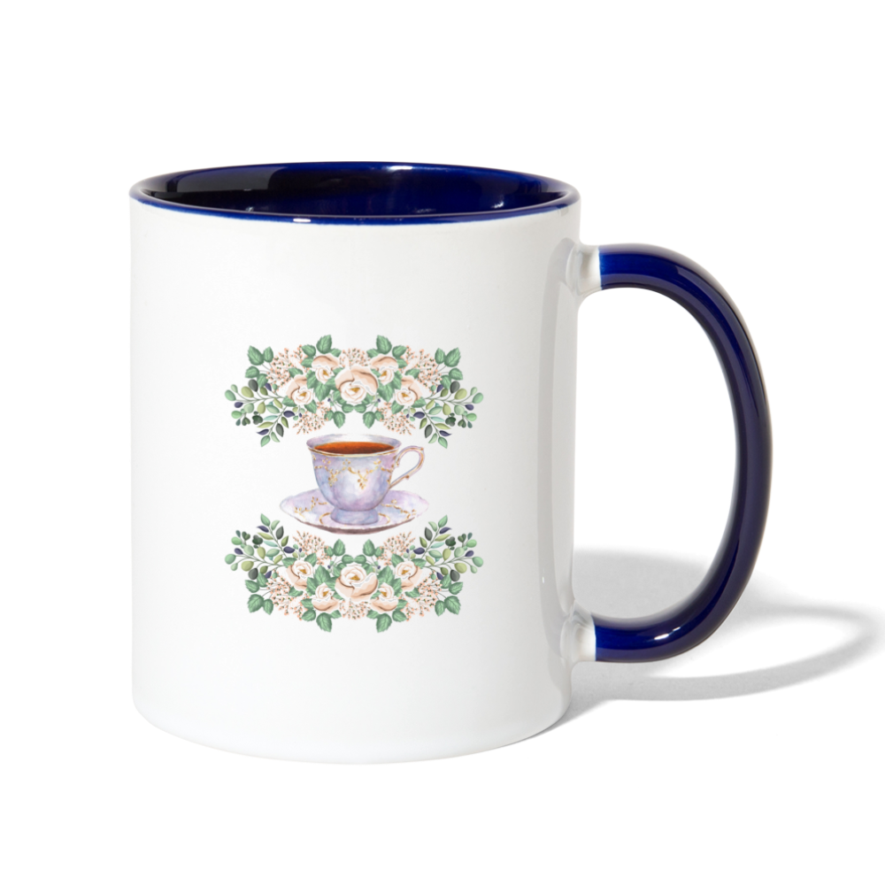 Coffee Helps Mug - white/cobalt blue