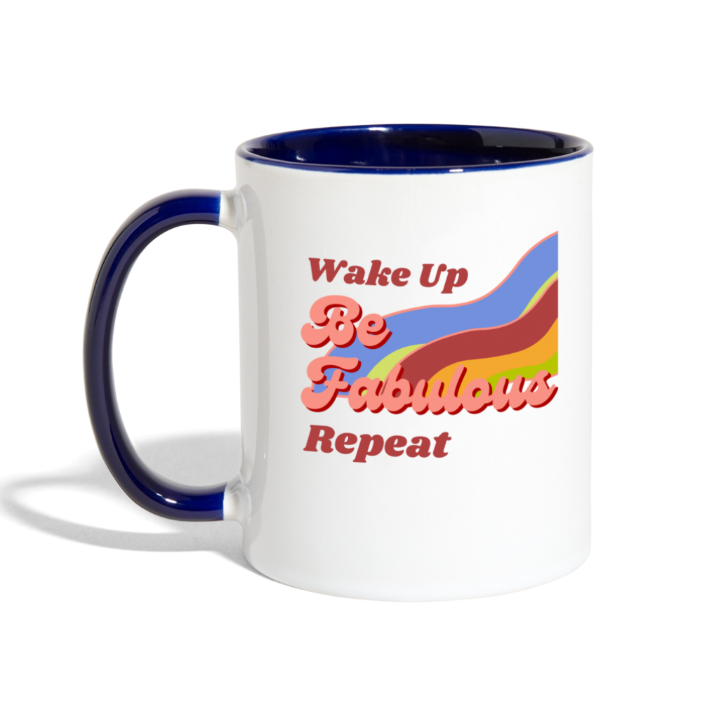 Be Fabulous Mug - white/cobalt blue