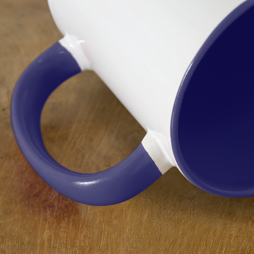 Screw 'Em Mug - white/cobalt blue