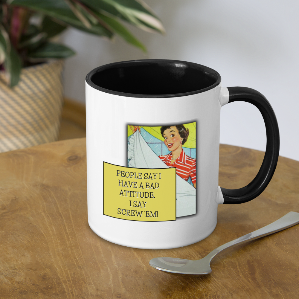 Screw 'Em Mug - white/black