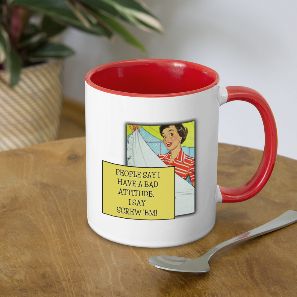 Screw 'Em Mug - white/red