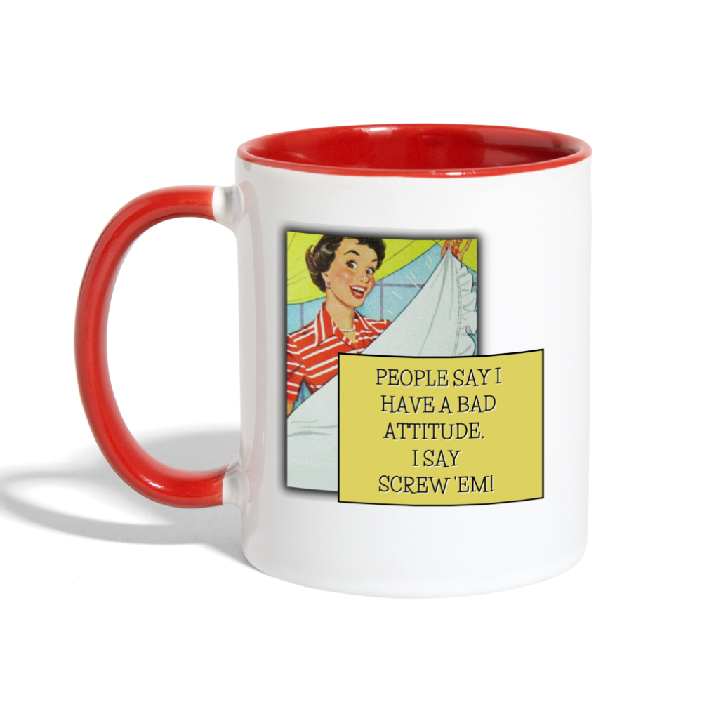 Screw 'Em Mug - white/red