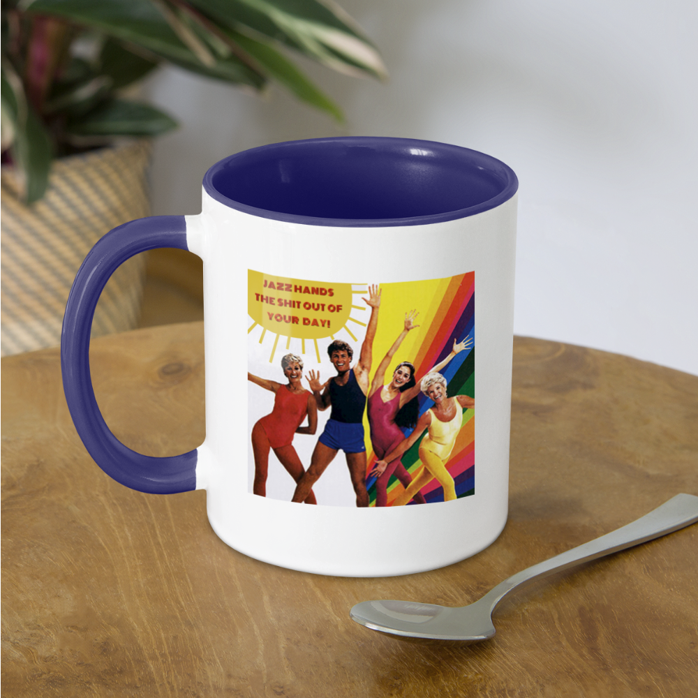 Jazz Hands Mug - white/cobalt blue