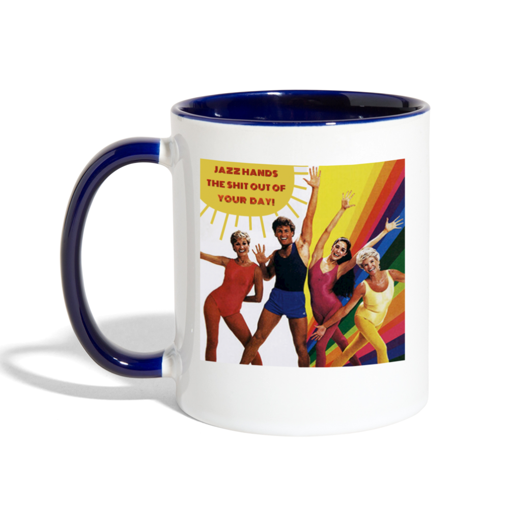 Jazz Hands Mug - white/cobalt blue