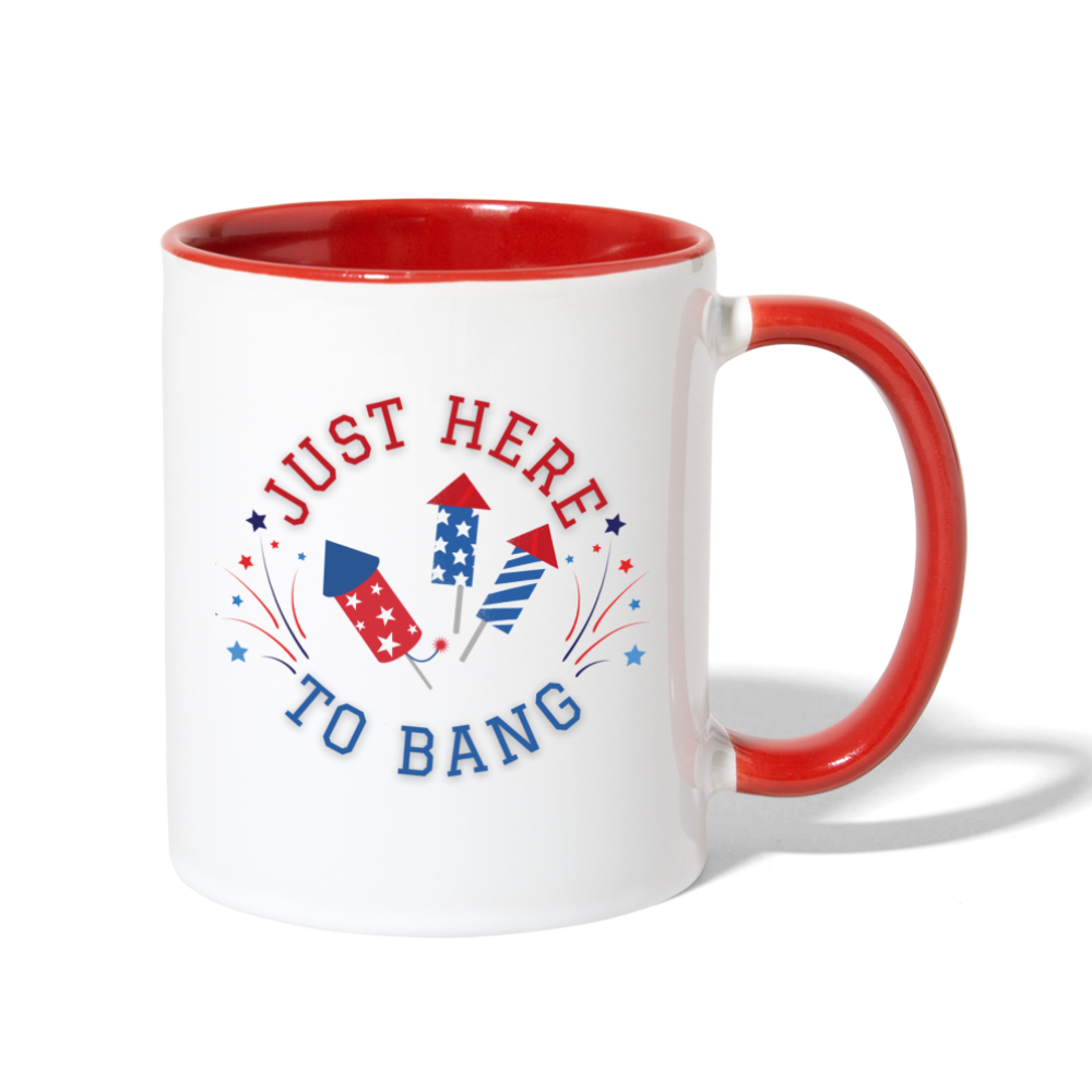 Here to Bang Mug - white/red