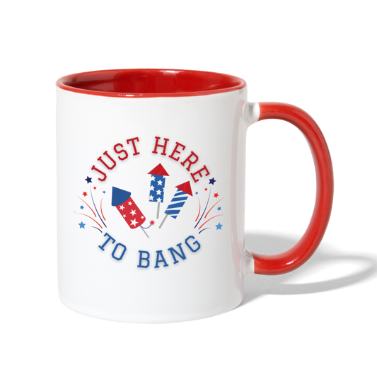 Here to Bang Mug - white/red