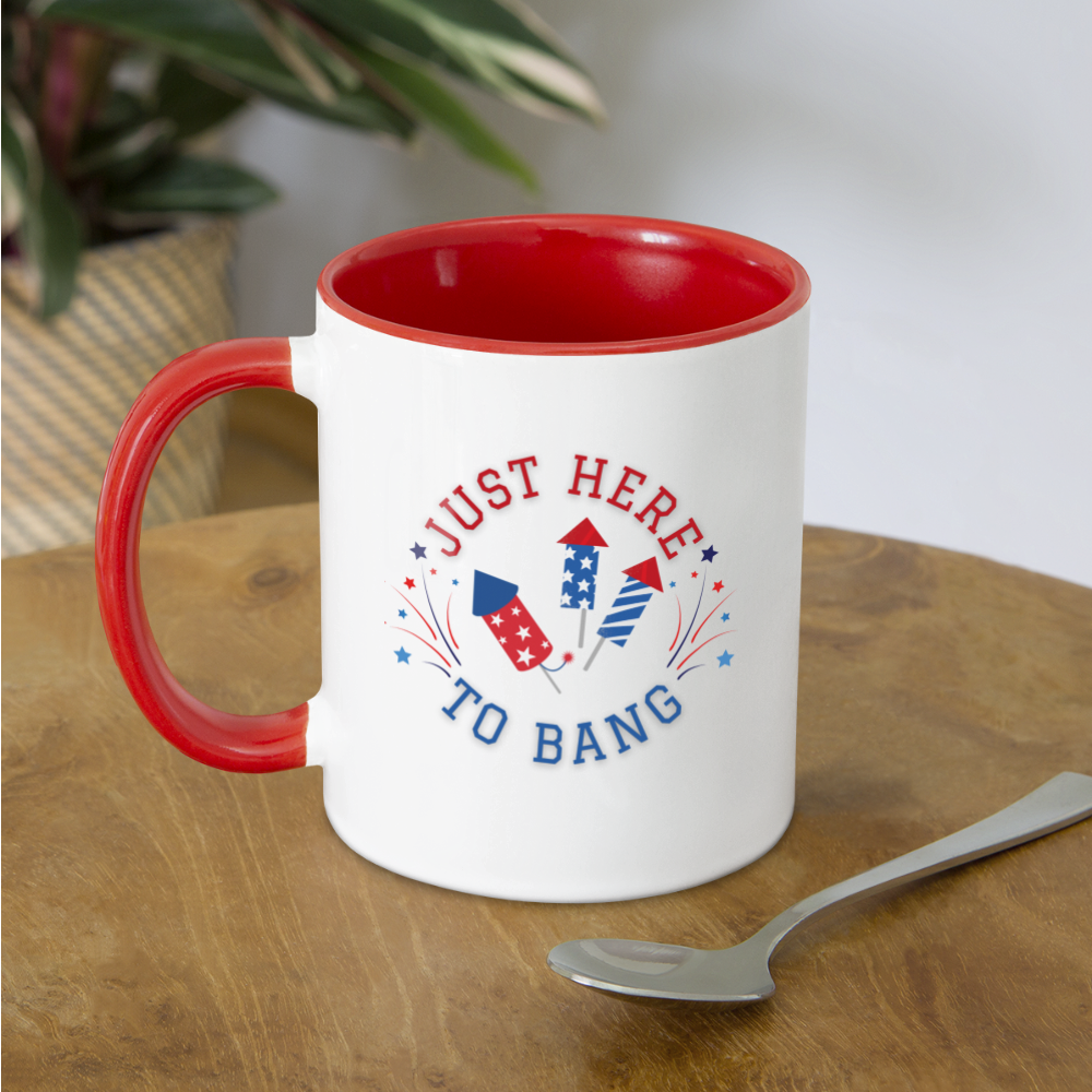 Here to Bang Mug - white/red