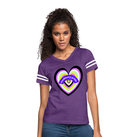 Nonbinary Pride Vintage Sport T-Shirt - vintage purple/white