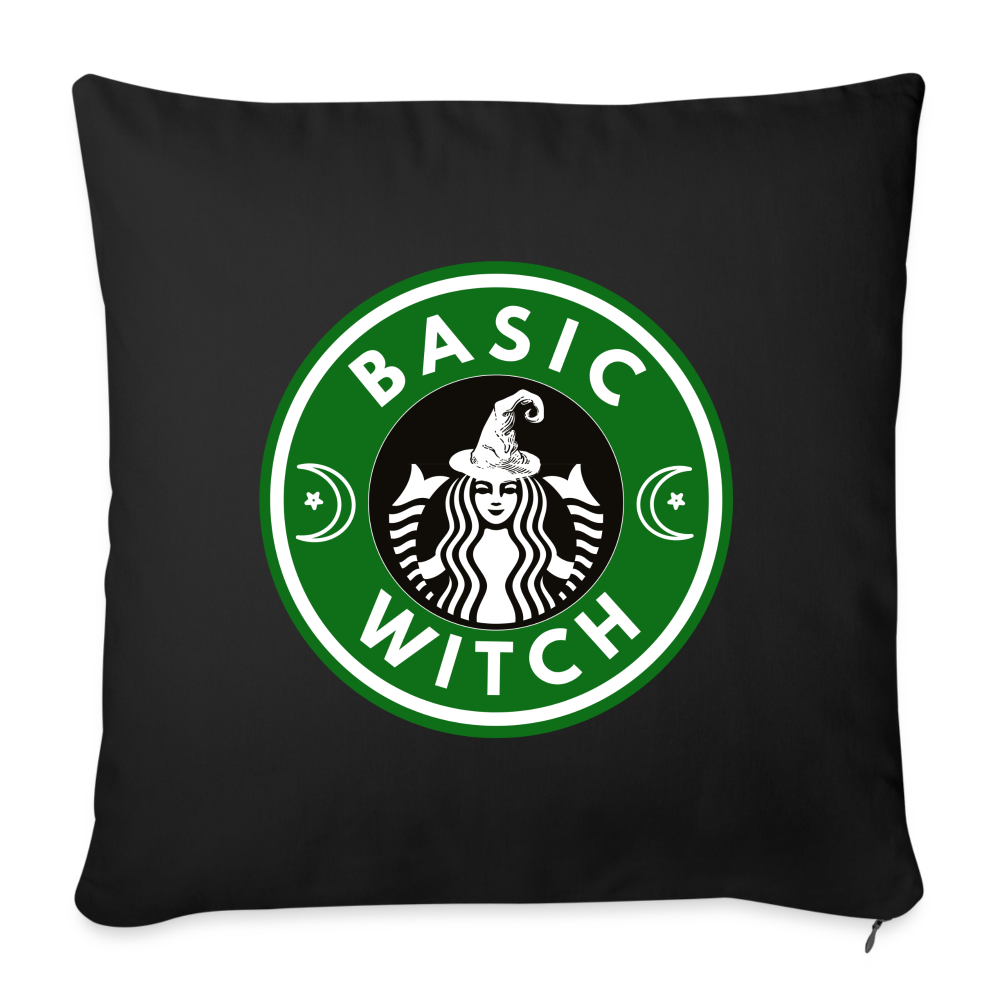 Basic Witch Throw Pillow Cover 18” x 18” - black