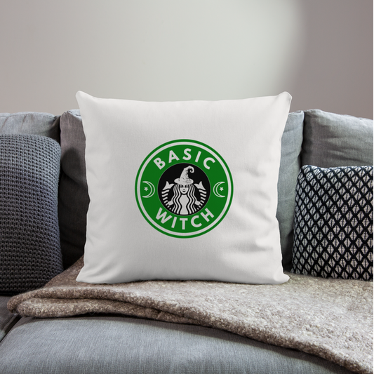 Basic Witch Throw Pillow Cover 18” x 18” - natural white