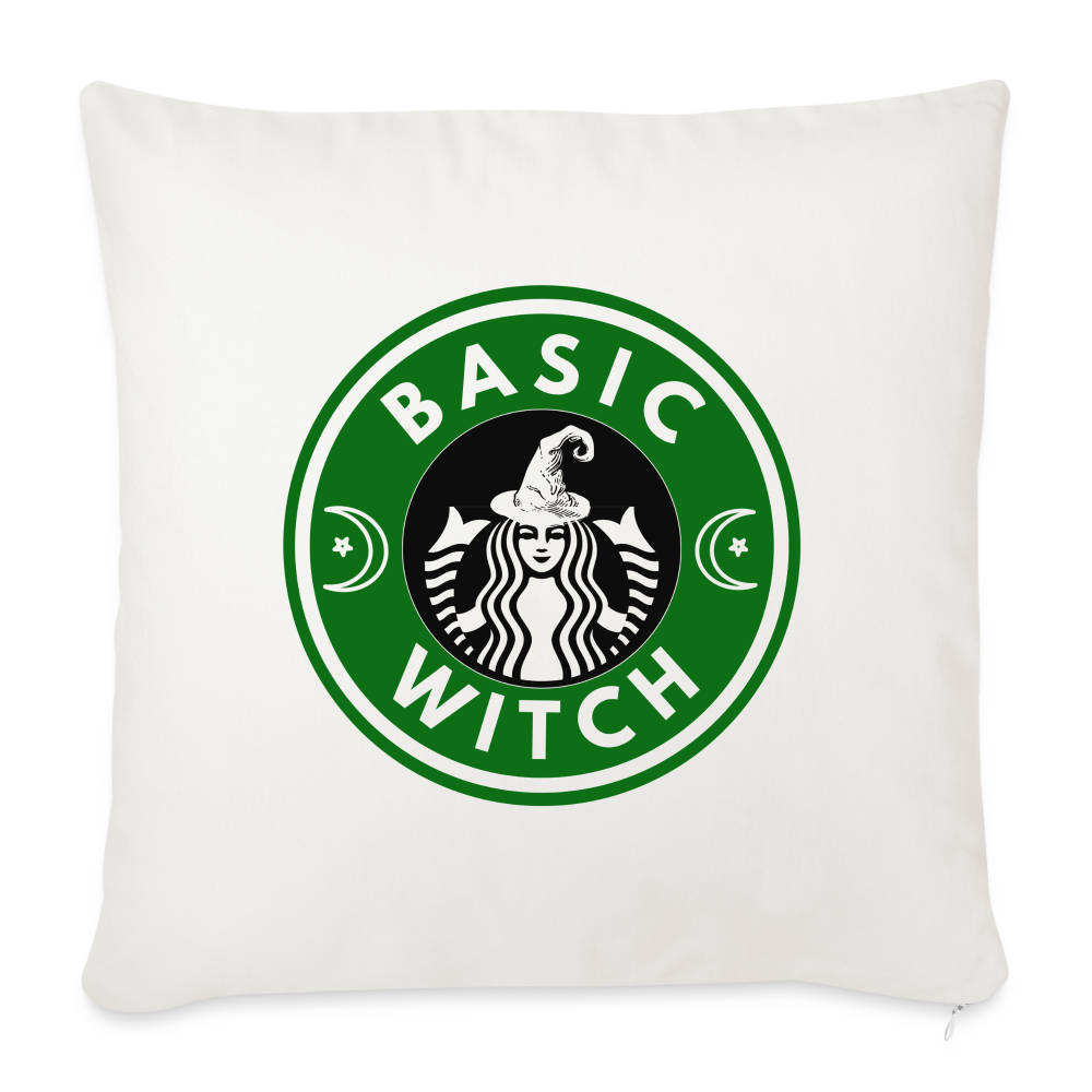 Basic Witch Throw Pillow Cover 18” x 18” - natural white