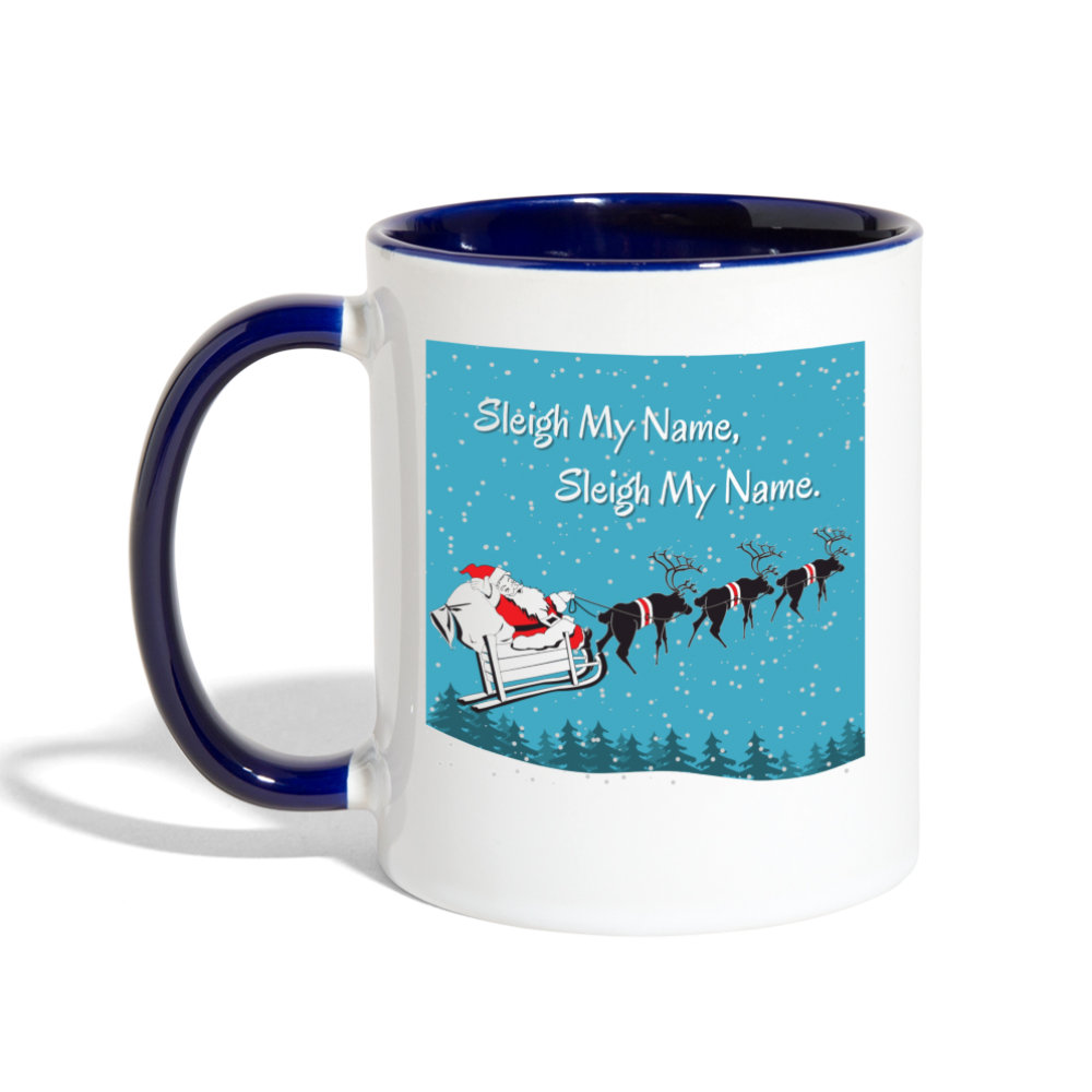 Sleigh My Name Mug - white/cobalt blue