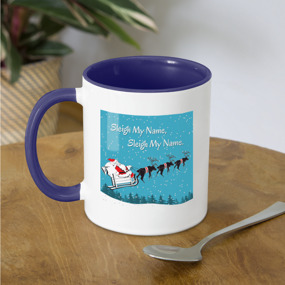 Sleigh My Name Mug - white/cobalt blue