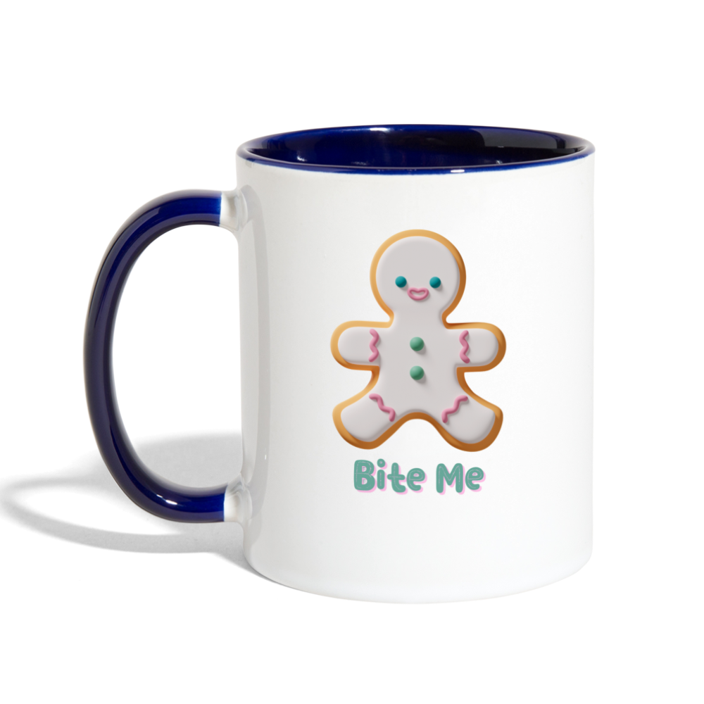 Bite Me Mug - white/cobalt blue