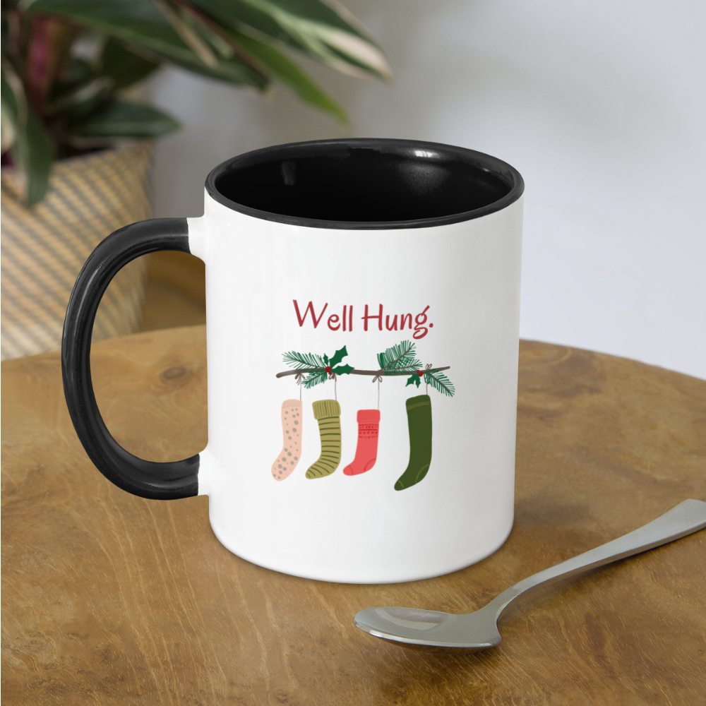 Well Hung Stockings Mug - white/black