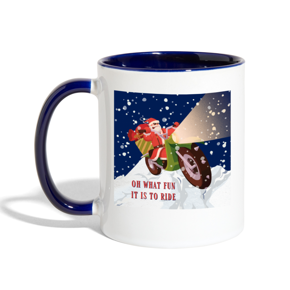 Oh What Fun Mug - white/cobalt blue