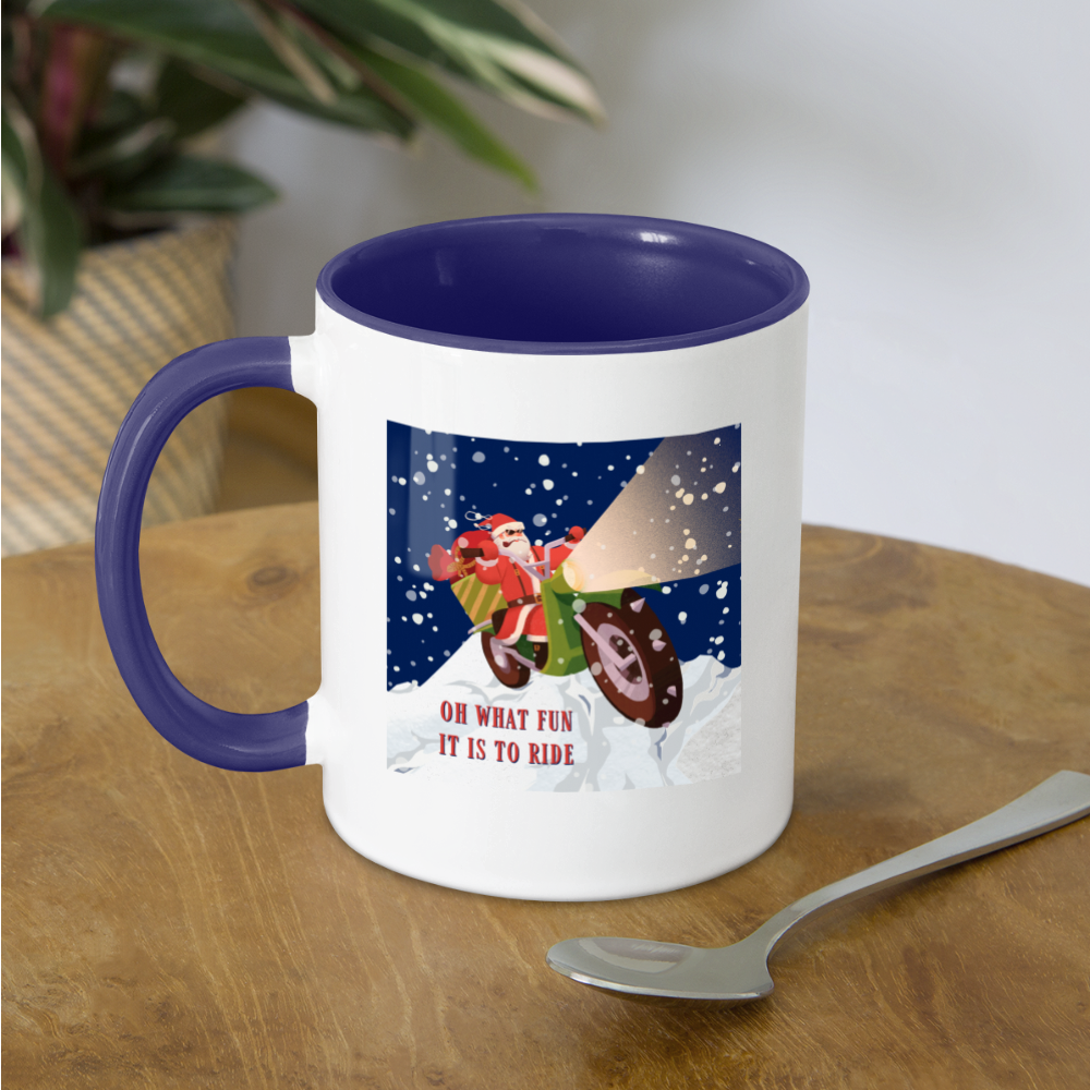 Oh What Fun Mug - white/cobalt blue