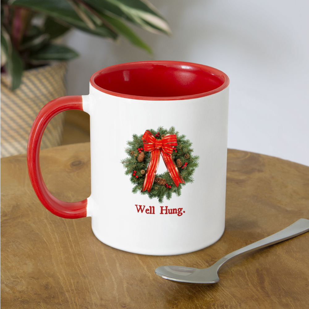 Well Hung Mug - white/red