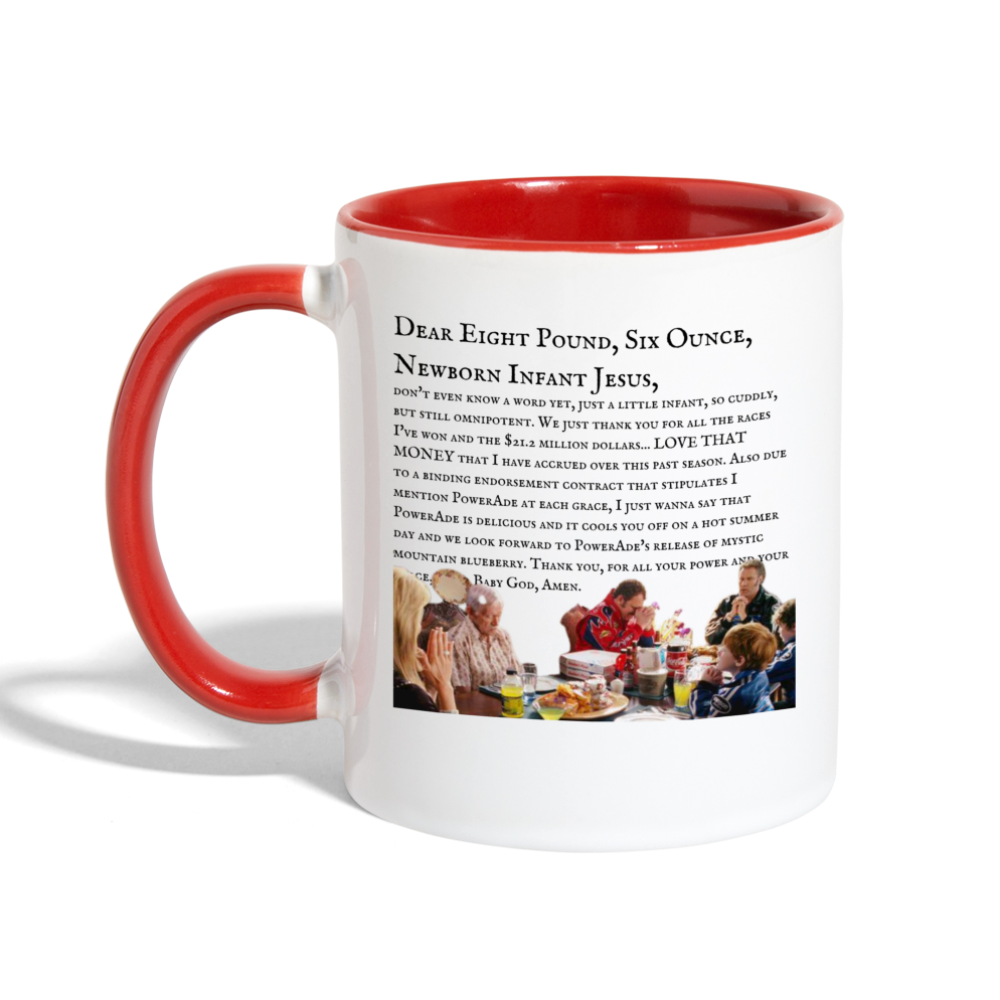 Dear Lord Baby Jesus Mug - white/red