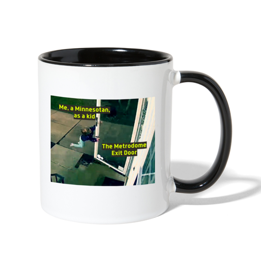 Me vs. The Metrodome Door Mug - white/black