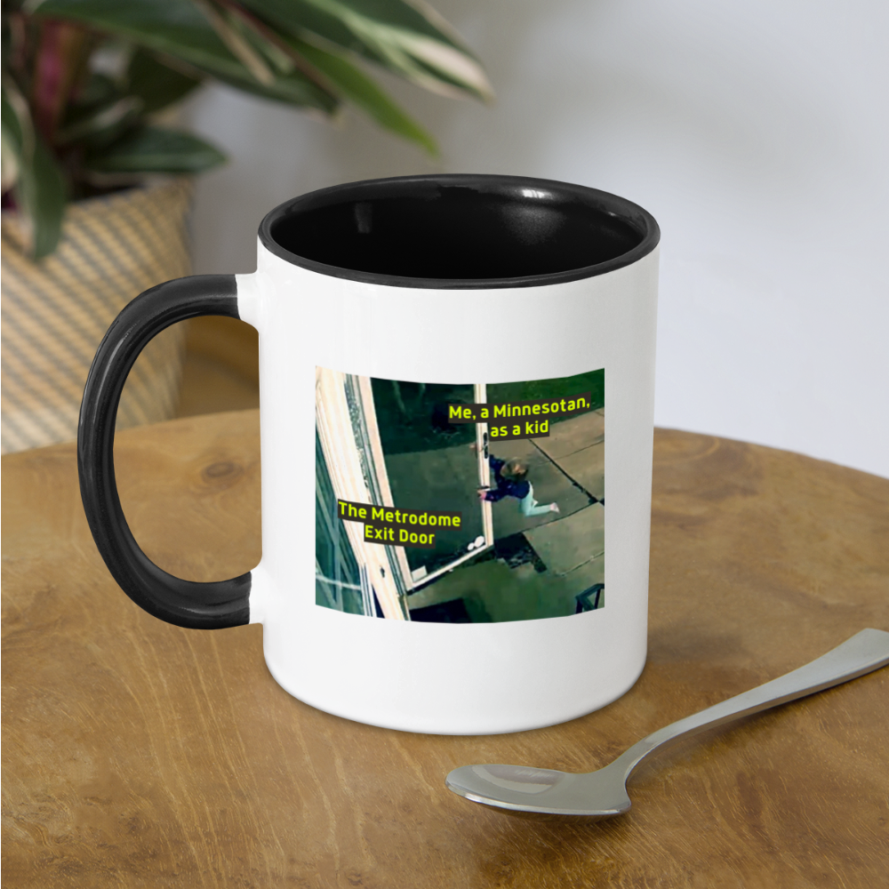 Me vs. The Metrodome Door Mug - white/black