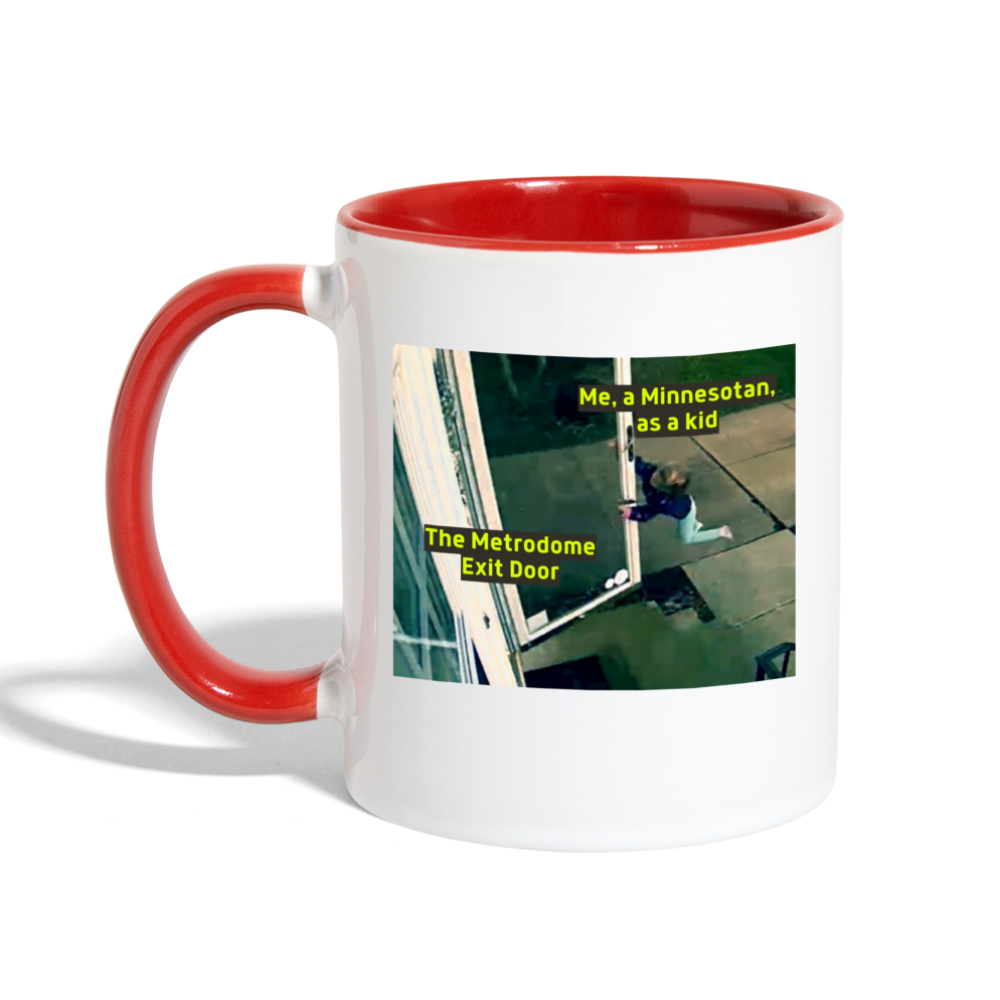Me vs. The Metrodome Door Mug - white/red