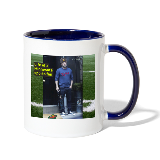 Life of a MN Sports Fan Mug - white/cobalt blue