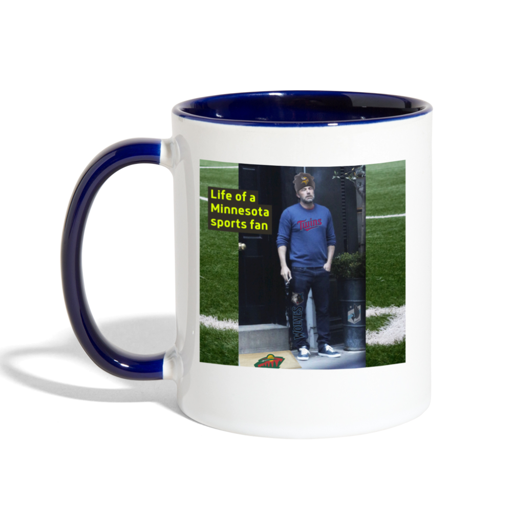 Life of a MN Sports Fan Mug - white/cobalt blue
