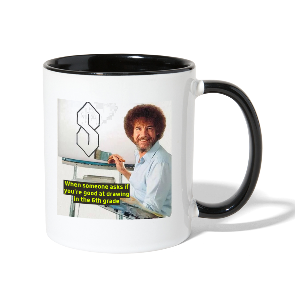 Bob Ross Mug - white/black