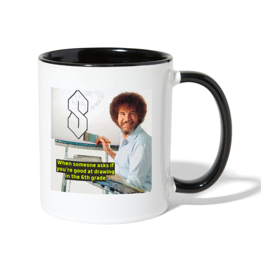 Bob Ross Mug - white/black