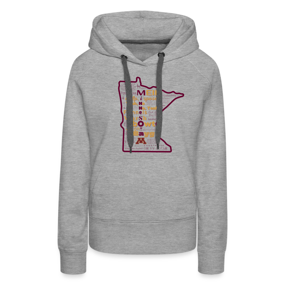 Women’s MN Words Gophers Themed Hoodie - heather grey