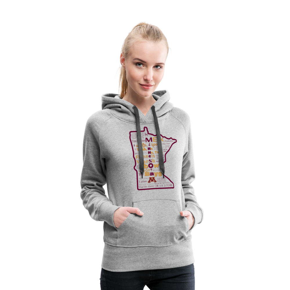 Women’s MN Words Gophers Themed Hoodie - heather grey