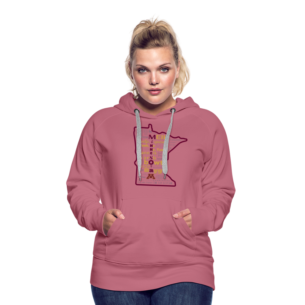 Women’s MN Words Gophers Themed Hoodie - mauve