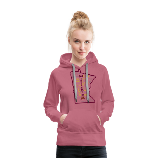 Women’s MN Words Gophers Themed Hoodie - mauve