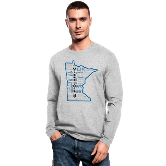 MN Words Timberwolves Theme Men's Long Sleeve T - heather gray