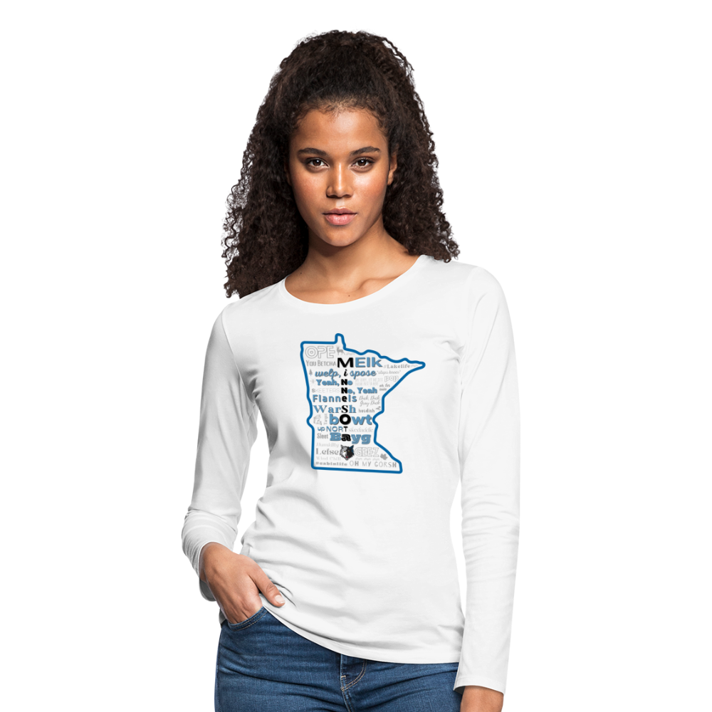 MN Words Wild Theme Women's Long Sleeve T - white