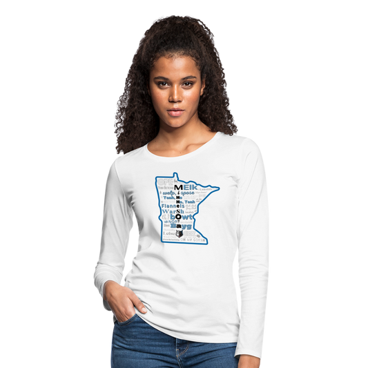 MN Words Wild Theme Women's Long Sleeve T - white