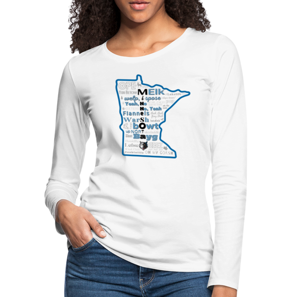 MN Words Wild Theme Women's Long Sleeve T - white