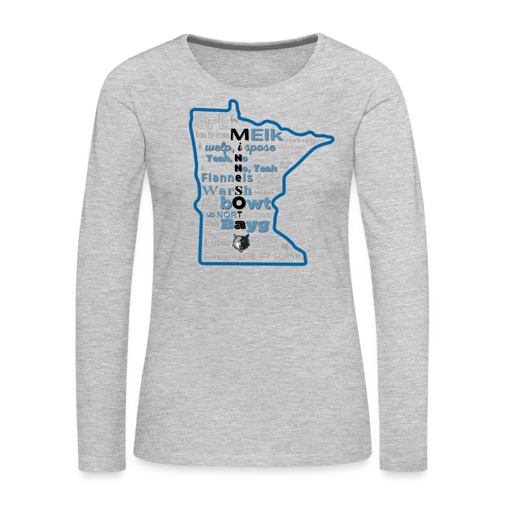MN Words Wild Theme Women's Long Sleeve T - heather gray
