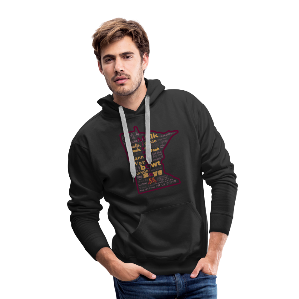 MN Words Gophers Theme Men’s Hoodie - black