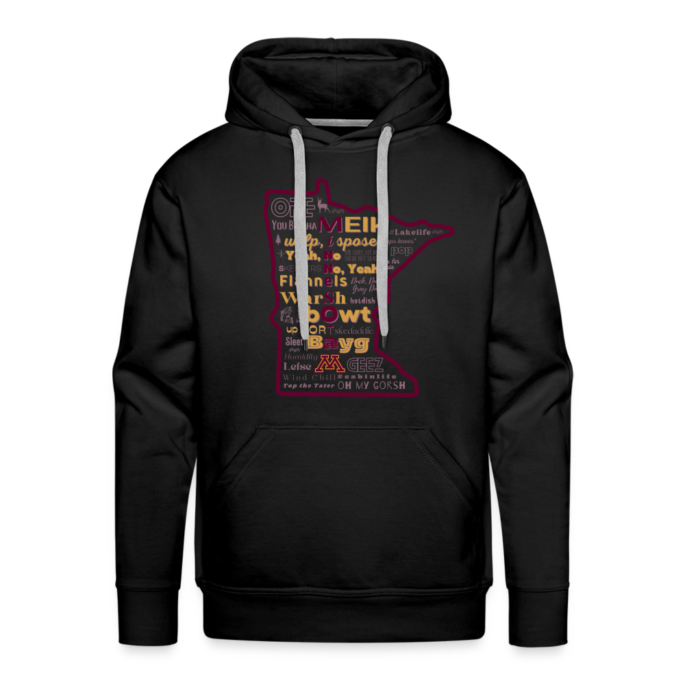 MN Words Gophers Theme Men’s Hoodie - black