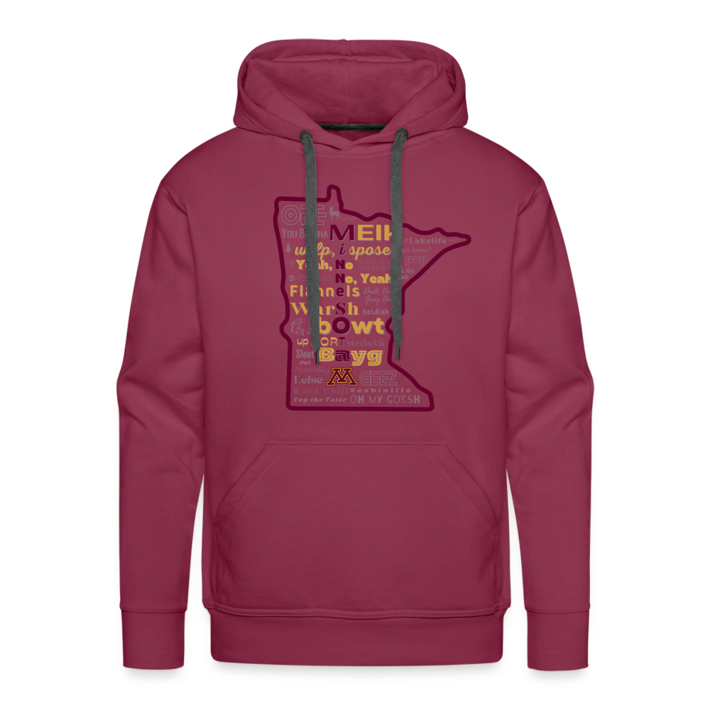 MN Words Gophers Theme Men’s Hoodie - burgundy