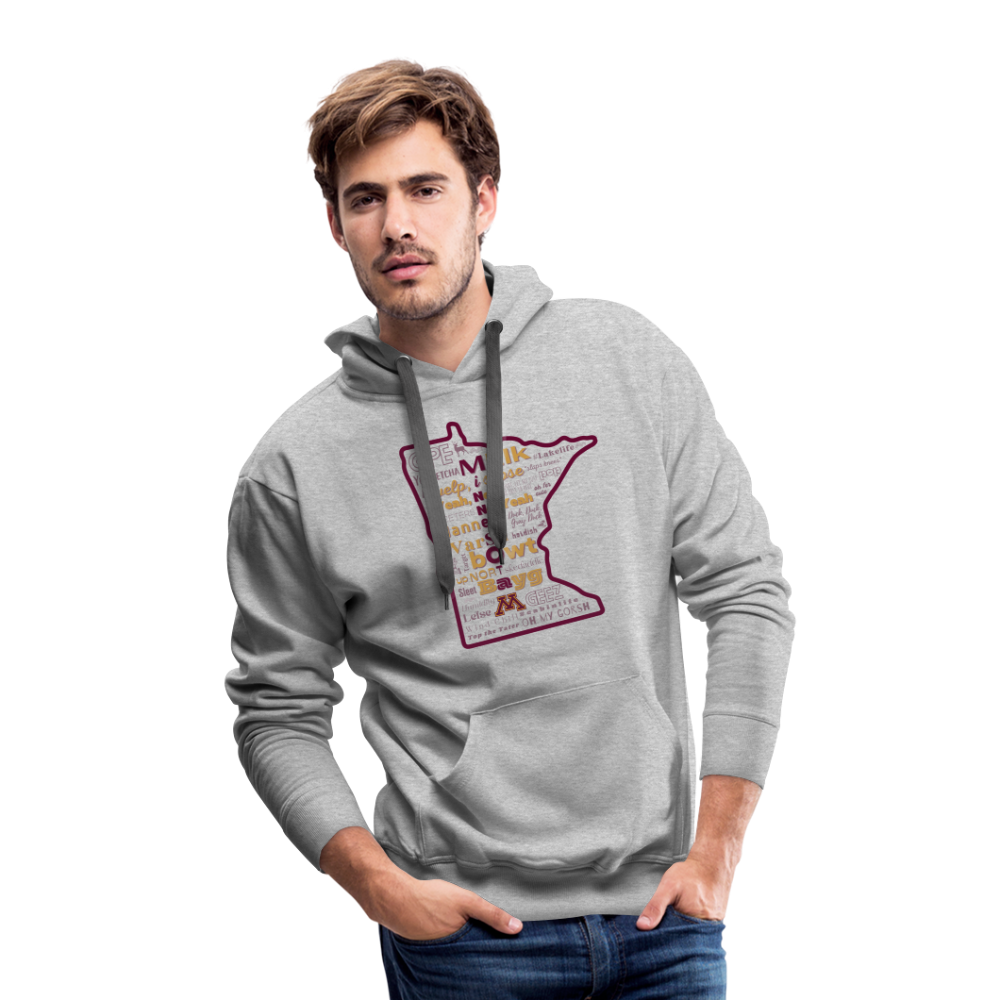 MN Words Gophers Theme Men’s Hoodie - heather grey