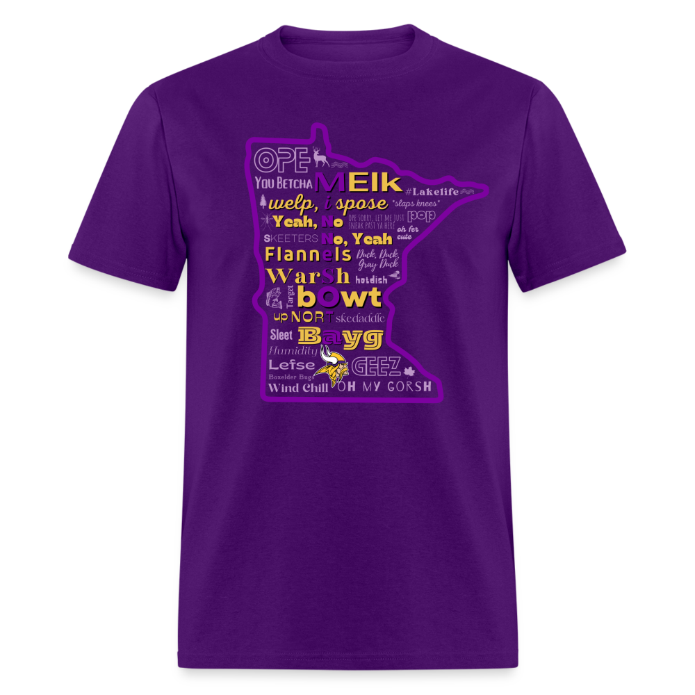 MN Words Vikings Theme Unisex Classic T - purple
