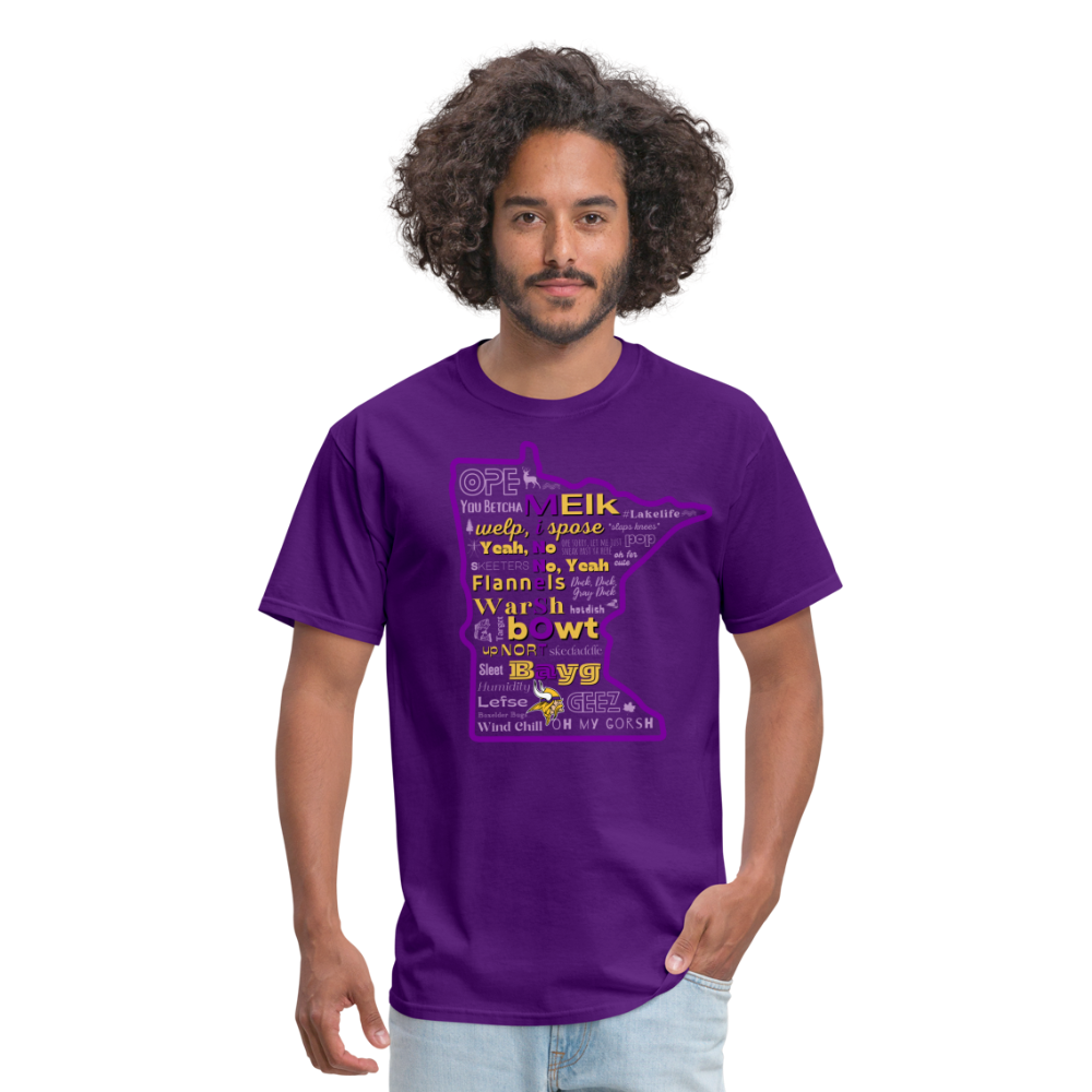 MN Words Vikings Theme Unisex Classic T - purple