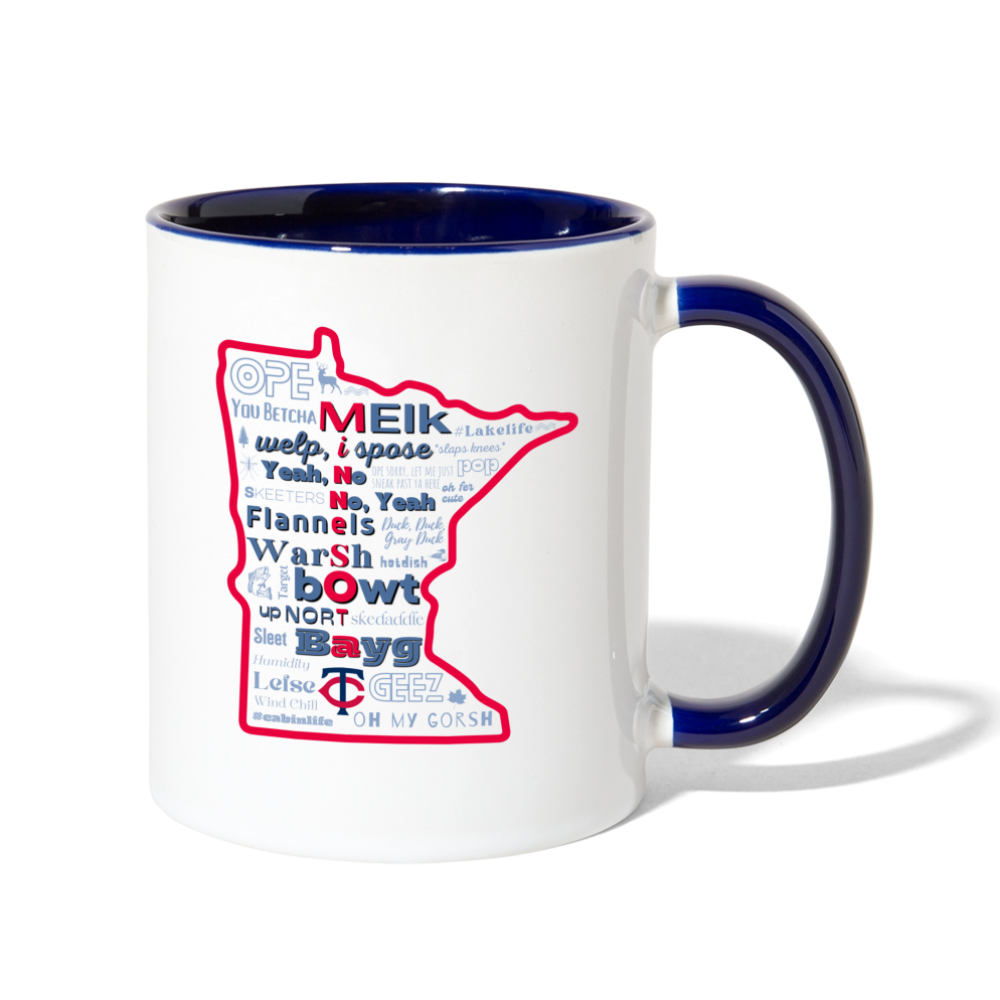 MN Words Twin Theme Mug - white/cobalt blue