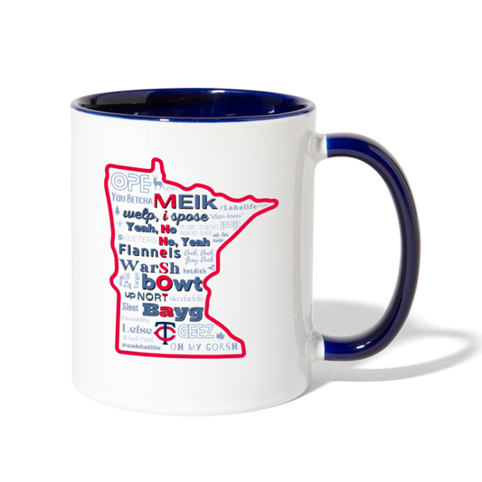 MN Words Twin Theme Mug - white/cobalt blue