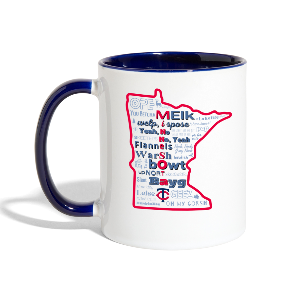 MN Words Twin Theme Mug - white/cobalt blue