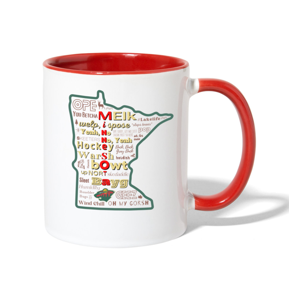 MN Words Wild Theme Mug - white/red