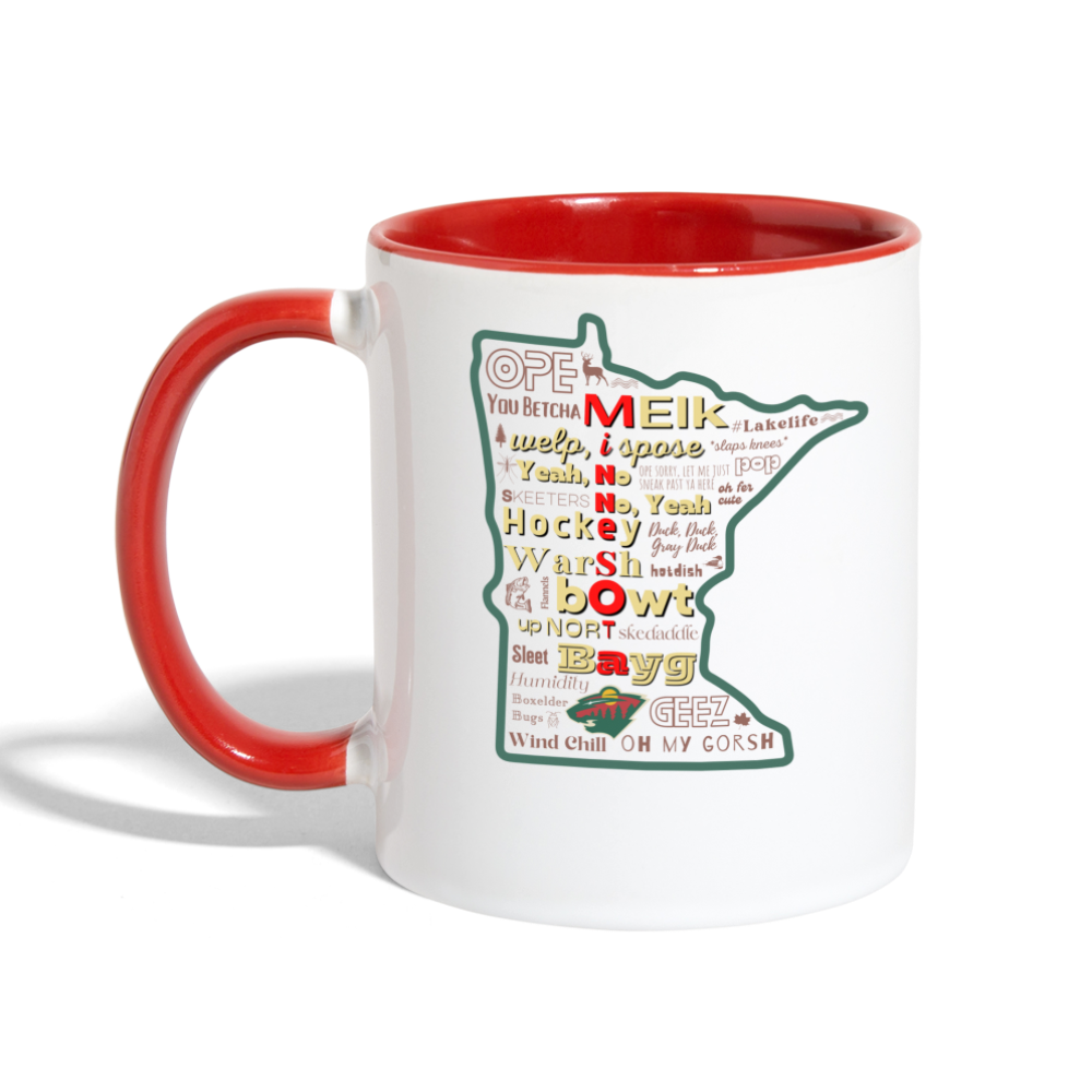 MN Words Wild Theme Mug - white/red
